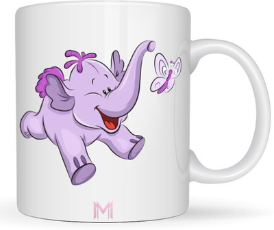 MaddockCorp Maddock Elephant Printed Cartoon Character Design For Kids Ceramic Coffee Mug(350 ml)