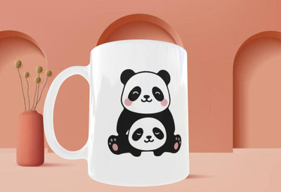 soanstar Panda Character Cute Kids Friendly Ceramic Coffee Mug(325 ml)