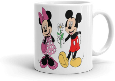 Mr UVD Micky Proposing Minnnie With White Rose_MUGG Ceramic Coffee Mug(350 ml)