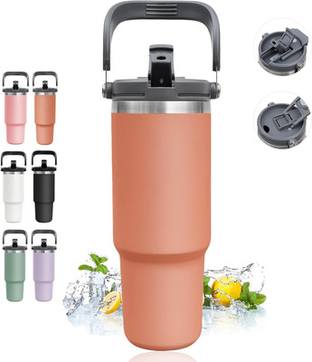 AshandRoh Double Vacuum Insulated Tumbler with Lid and Straw for Hot and Cold Beverages Stainless Steel Tumbler(900 ml)