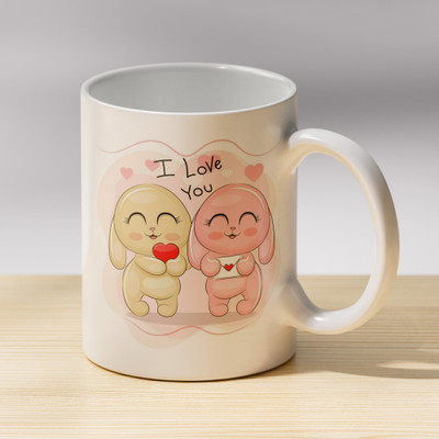 Fifth Creations I Love You Gifts for Lover| Gift for Wife Girlfriend Boyfriend Gift for Birthday Ceramic Coffee Mug(330 ml)