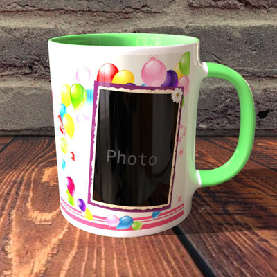 TPA4U Refreshing Choice for Birthday Gifts TPD10RM7 Light Green Round Handle Ceramic Coffee Mug(330 ml)