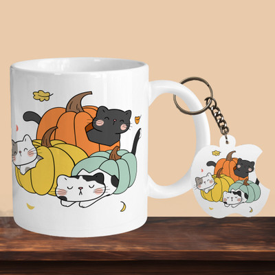 Hunter Studio 101_Cats 01 R-A Ceramic Coffee Mug(330 ml, Pack of 2)