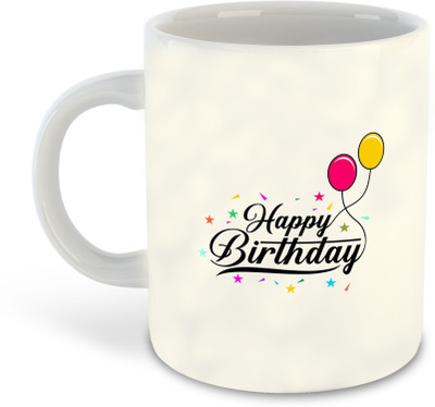 FLEXERSTYLE NEW2025-Happy Birthday Printed White Coffee - D13 Ceramic Coffee Mug(325 ml)