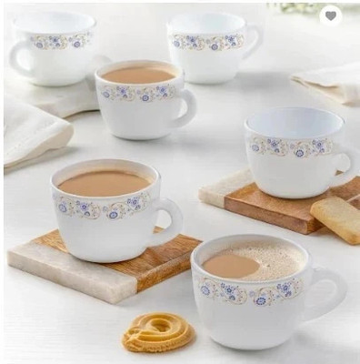 BOROSIL 6N 14CL MIST CUP SET Opalware Coffee Mug(140 ml, Pack of 6)