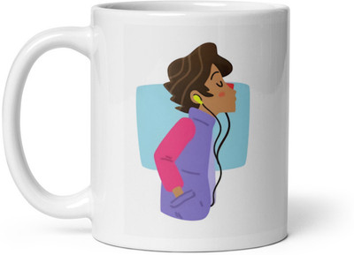 Dr Farfar Boy Enjoying Music Ceramic Coffee Mug(350 ml)