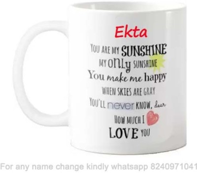 GNS Romantic Gift for Ekta Love theme Message 071 Ceramic Coffee Mug(325 ml)