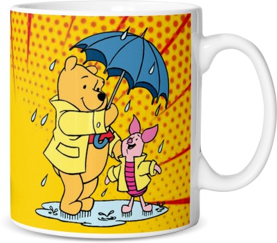 Fisio Ceramic Cartoon Printed Coffee Tea Milk Cup for Boys & Girls Perfect Gift Ceramic Coffee Mug(330 ml)
