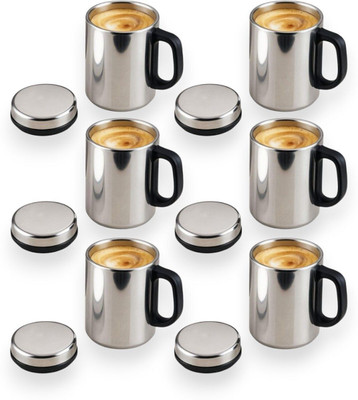 VISAXMI VSX-MUG-350-6PK Stainless Steel Coffee Mug(350 ml, Pack of 6)