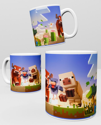 Inkywinky Minecraft Cute Animals Printed Coffe Ceramic Coffee Mug(330 ml)