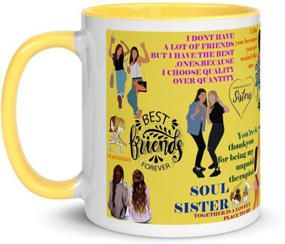 TAJNAN TAJ-FDZ-YELLOWMUG Ceramic Coffee Mug(348 ml)