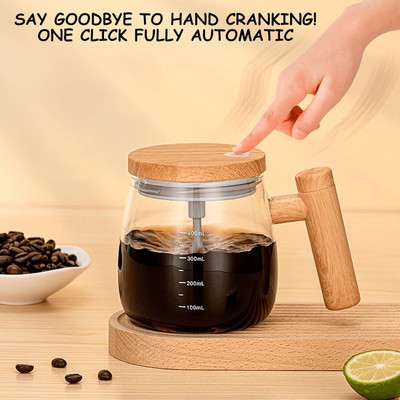 LAVITRA Electric High Speed Self Stirring, Glass Mixing Cup Self Stirring Coffee Plastic Coffee Mug(500 ml)