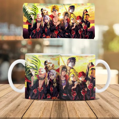 MITTRA Indiacraft All Menbers of Akatuski Family Printed Ceramic Coffee Mug(330 ml)