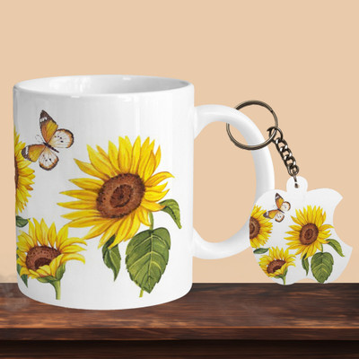 VM MALL 101_Sunflower R-A Ceramic Coffee Mug(330 ml)