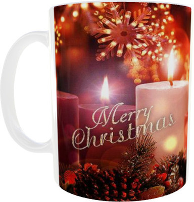 Nirmaltrades Merry Christmas Printed Ceramic Coffee Mug(325 ml)