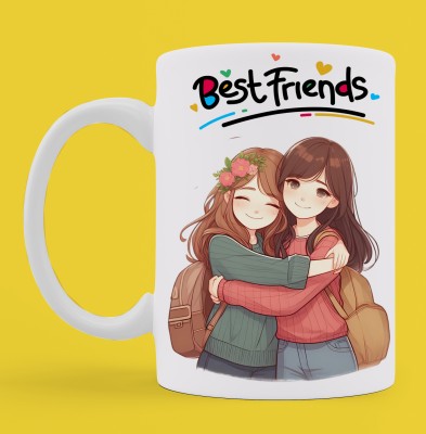 Print My Vibe Bestie Girls Sister Gift Friendship day, Friends Gift Birthday Gift-N Ceramic Coffee Mug(350 ml)