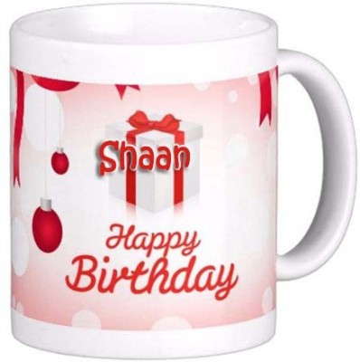 Exoctic Silver Happy Birthday Gift for Shaan 082 Ceramic Coffee Mug(325 ml)