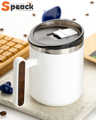 SPEACK Coffee Lover's Second Preferable Choice Sipper Lid Stainless Steel, Plastic Coffee Mug(450 ml)