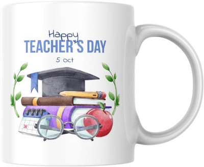 PrintingWorld Happy Trachers Day Ceramic Coffee Mug(300 ml)