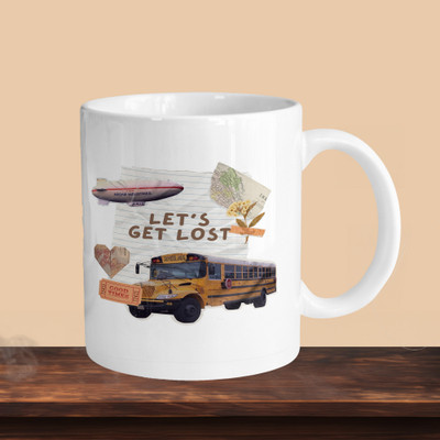 VM SHOPPING MALL Lets Get Lost R Ceramic Coffee Mug(330 ml)