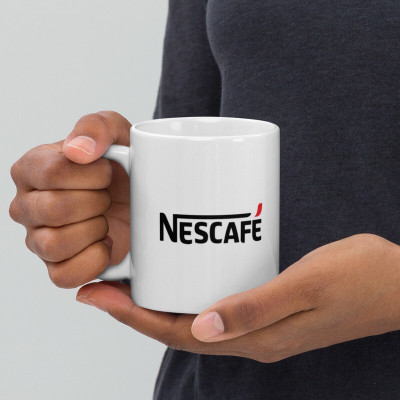Cheeksy Nescafe' With Red Sign Printed Best Gift Item Ceramic Coffee Mug(350 ml)