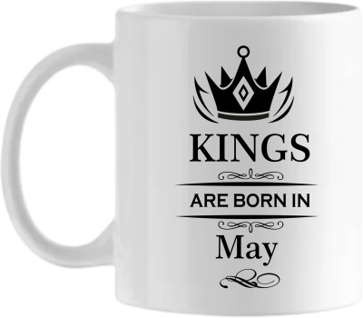 Nova Creations Kings Are Born In May Microwave Safe Ceramic Coffee Mug(325 ml)