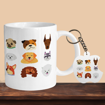 VM MALL 101_Dogs R-A Ceramic Coffee Mug(330 ml, Pack of 2)