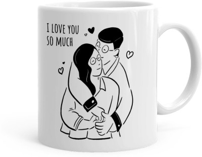 Kesri Gifts I Love You So Much Printed Valentines Day Gift(Luv25-067) Ceramic Coffee Mug(325 ml)