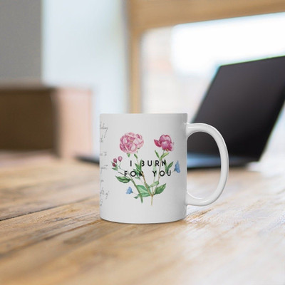 craft maniacs BRIDGERTON I BURN FOR U ART 330 ML WHITE MUG Ceramic Coffee Mug(330 ml)