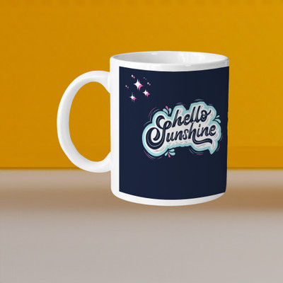 Print Ginnie 101_VM B/W Flower L Ceramic Coffee Mug(325 ml)