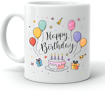 Soulfox Happy Birthday Coffee mug Gift Ceramic Coffee Mug(350 ml)