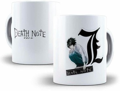 craft maniacs DEATH NOTE ITS L'S WORLD PRINTED 330 ML WHITE MUG FOR DEATH ANIME LOVERS Ceramic Coffee Mug(330 ml)