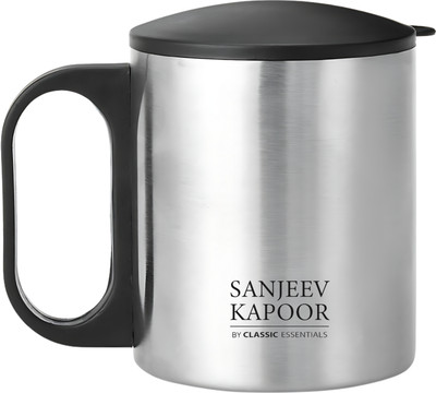 Classic Essentials Double Walled Tea Cup with Lid, Stainless Steel Coffee Mug(200 ml)