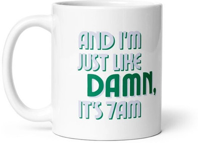 craft maniacs TAYLOR SWIFT ITS 7 AM GREEN PRINTED 330 ML MUG FOR TAYLOR SWIFT LOVERS Ceramic Coffee Mug(330 ml)
