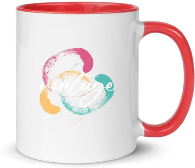 popflip Premium Quality Inner Red Color Printed With CuteCartoon201050 (12) Ceramic Coffee Mug(350 ml)