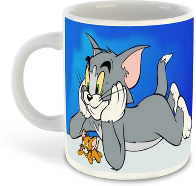 FLEXERSTYLE NEW2025-CSK Tom & Jerry Printed White Coffee-D-23 Ceramic Coffee Mug(325 ml)