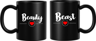 BLISSart NEW_BLS-PM-KP2129-B Ceramic Coffee Mug(350 ml, Pack of 2)