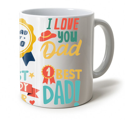 Vihaan Fashions My Super Dad Affirmation Printed Ceramic Coffee Mug(350 ml)