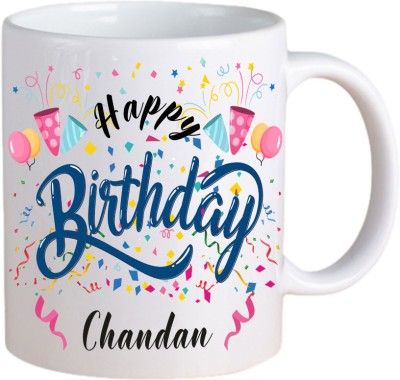 Aashray Gifts Happy Birthday Chandan Printed Ceramic Coffee Mug(350 ml)