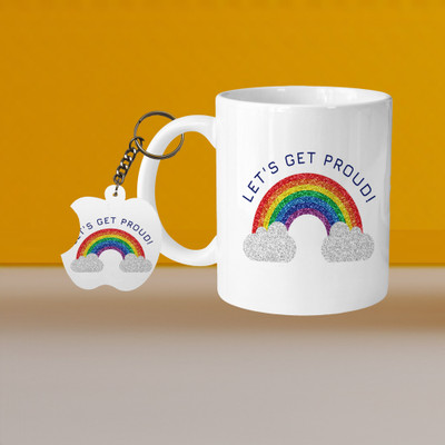 VM MALL 101_Perfect for Coffee and Tea - With Keychain VM Lets Get Proud L A Ceramic Coffee Mug(329 ml)