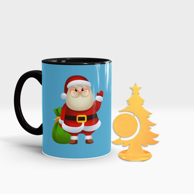 Fifth and Moon C-BLK-TREE-86 Ceramic Coffee Mug(320 ml, Pack of 2)