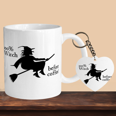 VM MALL 101_Witch R-H Ceramic Coffee Mug(330 ml, Pack of 2)