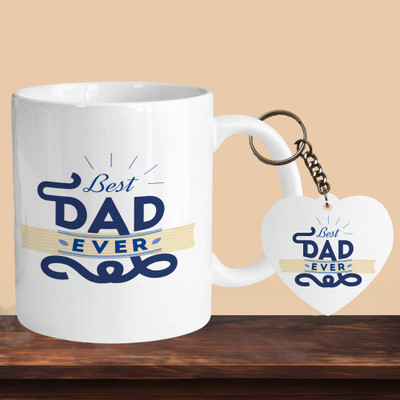 VM MALL 101_Best Dad Ever 02 R-H Ceramic Coffee Mug(330 ml, Pack of 2)