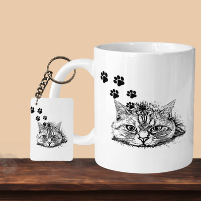 Hunter Studio 101_Cat Cute L-R Ceramic Coffee Mug(330 ml)