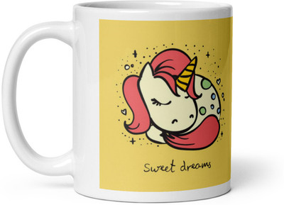 Dr Farfar Sweet Dreams With Unicorn Ceramic Coffee Mug(350 ml)