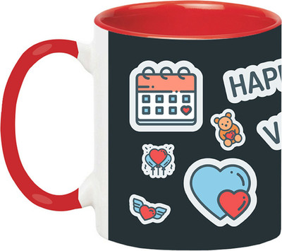 ARTBUG Happy Valentine's Day - 2405-Red Ceramic Coffee Mug(350 ml)