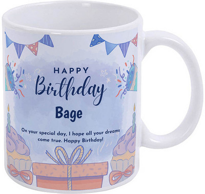 GIFTUATION Happy Birthday Bage / Gift for Birthday Ceramic Coffee Mug(325 ml)