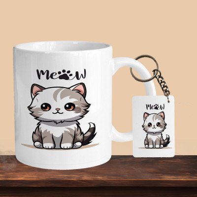 VM MALL 101_Meow Cat R-R Ceramic Coffee Mug(330 ml)