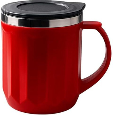 Tylos Plastic Stainless Steel Coffee with Lid 400ml Double Wall Tea & Milk Stainless Steel Coffee Mug(400 ml)