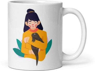 Mr UVD Girl With Lizard_MUGG Ceramic Coffee Mug(350 ml)